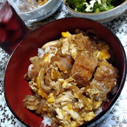 惣菜のカツで作りました。簡単につくれました。濃いめの味が好きなので好みでした。